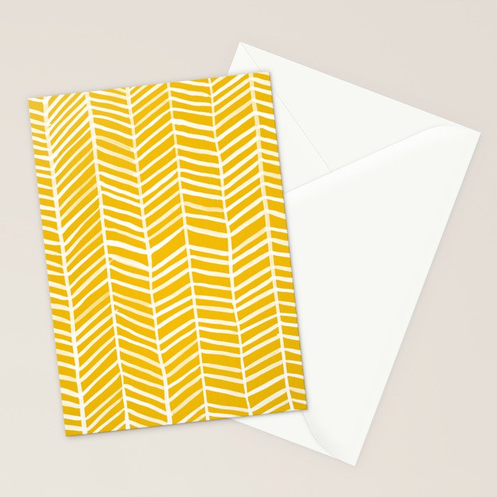 Herringbone - Yellow Palette Stationery Card Gallery Image 2