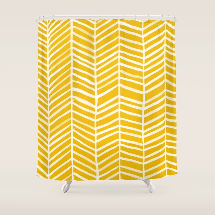 Herringbone - Yellow Palette Shower Curtain Gallery Image 1