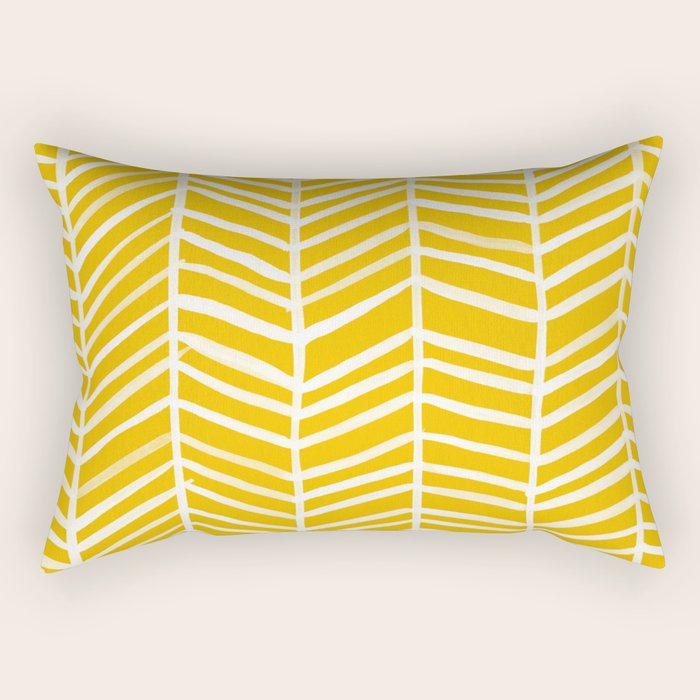 Herringbone - Yellow Palette Rectangular Pillow Gallery Image 2