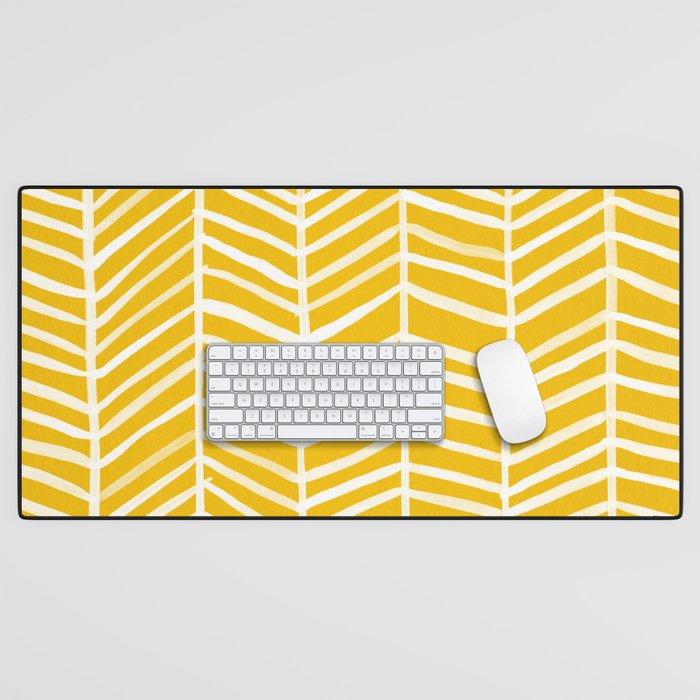 Herringbone - Yellow Palette Desk Mat Gallery Image 1