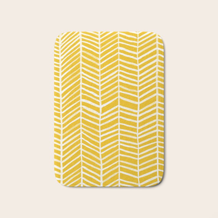Herringbone - Yellow Palette Bath Mat Gallery Image 1