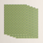Art Nouveau Pattern 2 Cream Yellow Ochre Sage Green On Dark Blue Wrapping Paper Gallery Image 3