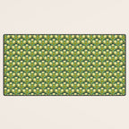 Art Nouveau Pattern 2 Cream Yellow Ochre Sage Green On Dark Blue Desk Mat Gallery Image 3