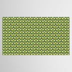 Art Nouveau Pattern 2 Cream Yellow Ochre Sage Green On Dark Blue Tablecloth Gallery Image 2