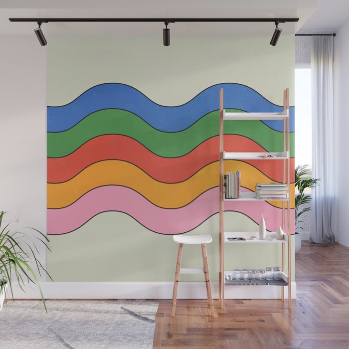 Retro Candy Waves Wall Mural Gallery Image 1