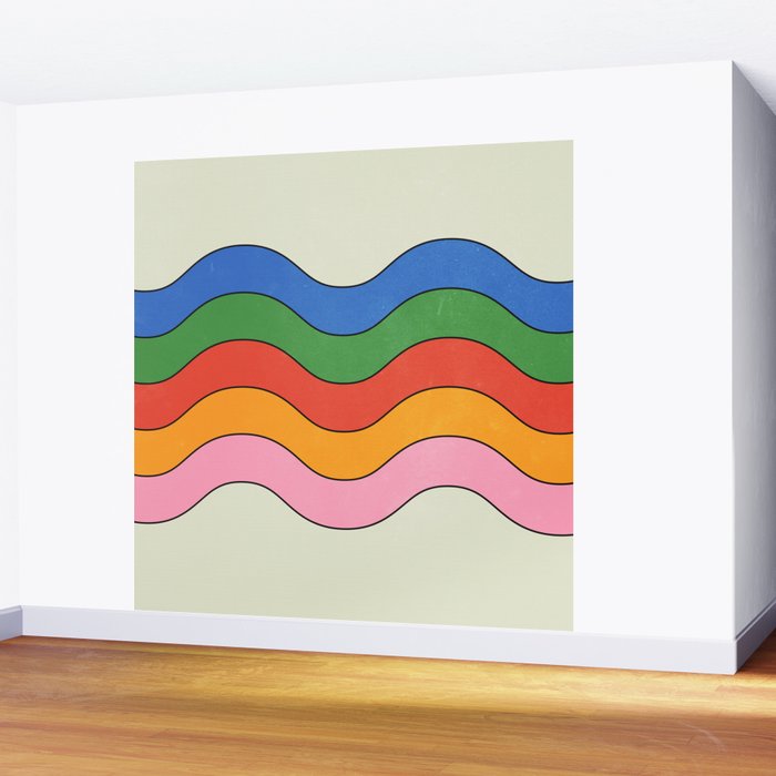 Retro Candy Waves Wall Mural Gallery Image 2