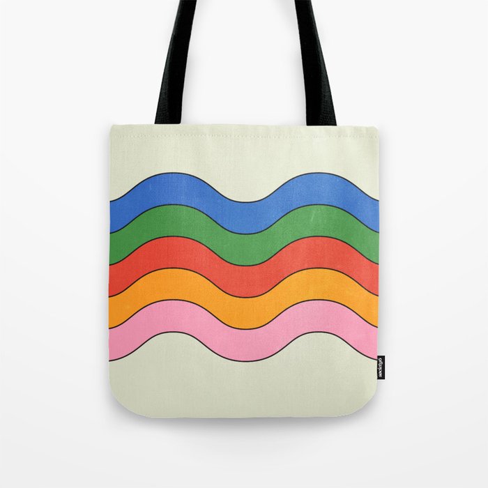 Retro Candy Waves Tote Bag Gallery Image 1
