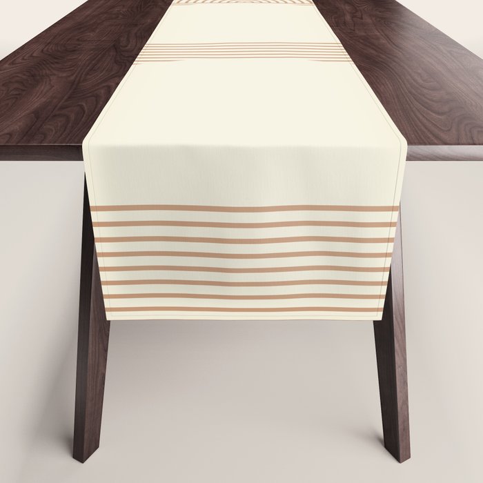 Geometric lines in Shades of Coffee and Latte 4 (Sunrise and Sunset) Table Runner Gallery Image 1
