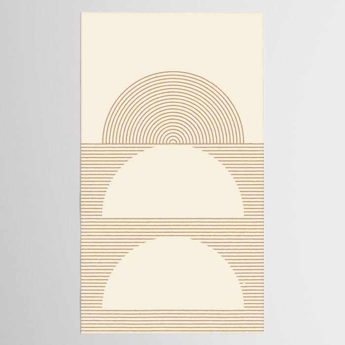 Geometric lines in Shades of Coffee and Latte 4 (Sunrise and Sunset) Tablecloth Gallery Image 2