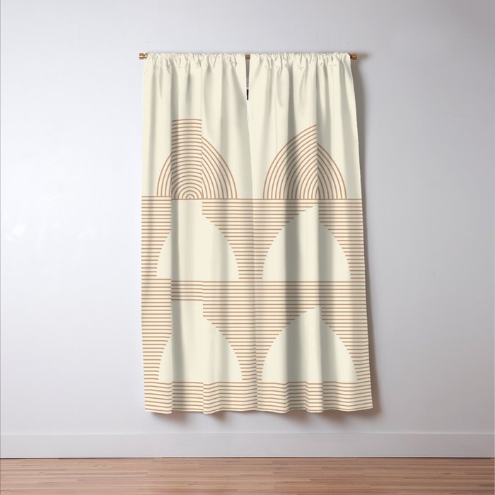 Geometric lines in Shades of Coffee and Latte 4 (Sunrise and Sunset) Window Curtain Gallery Image 3