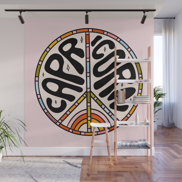 Capricorn Peace Sign Wall Mural Gallery Image 1