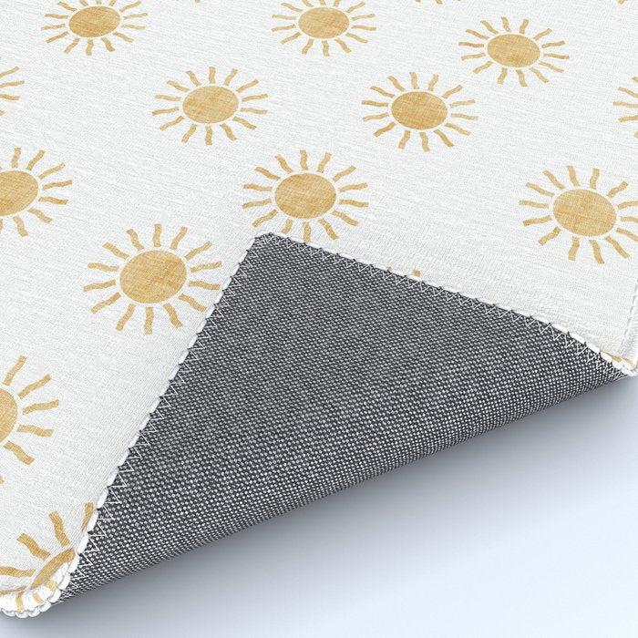 Suns  - golden on white Rug Gallery Image 4