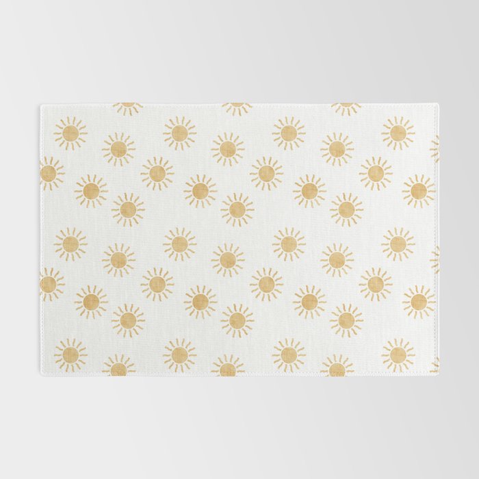 Suns  - golden on white Rug Gallery Image 2