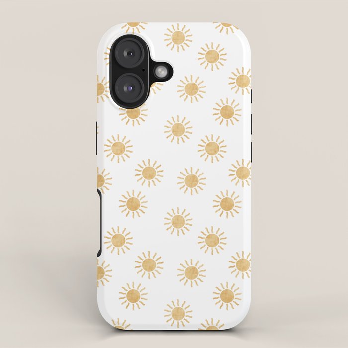 Suns  - golden on white iPhone Case Gallery Image 1