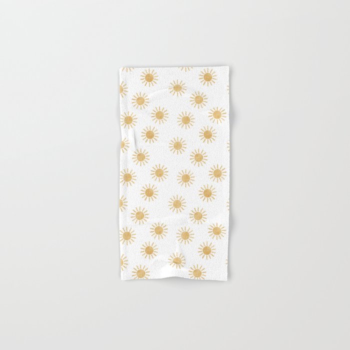 Suns  - golden on white Bath Towel Gallery Image 1