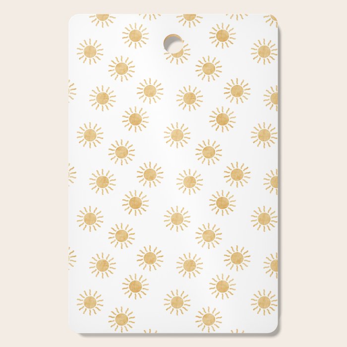 Suns  - golden on white Cutting Board Gallery Image 1