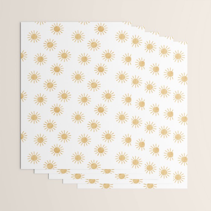 Suns  - golden on white Wrapping Paper Gallery Image 3