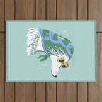 Chic Afghan Hound Dog Illustration Outdoor Rug Gallery Image 1
