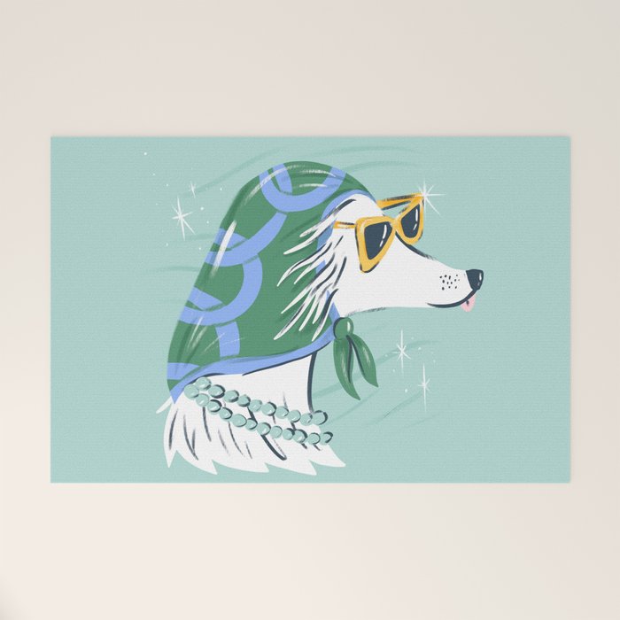 Chic Afghan Hound Dog Illustration Welcome Mat Gallery Image 1