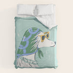 Chic Afghan Hound Dog Illustration Duvet Cover Gallery Image 6