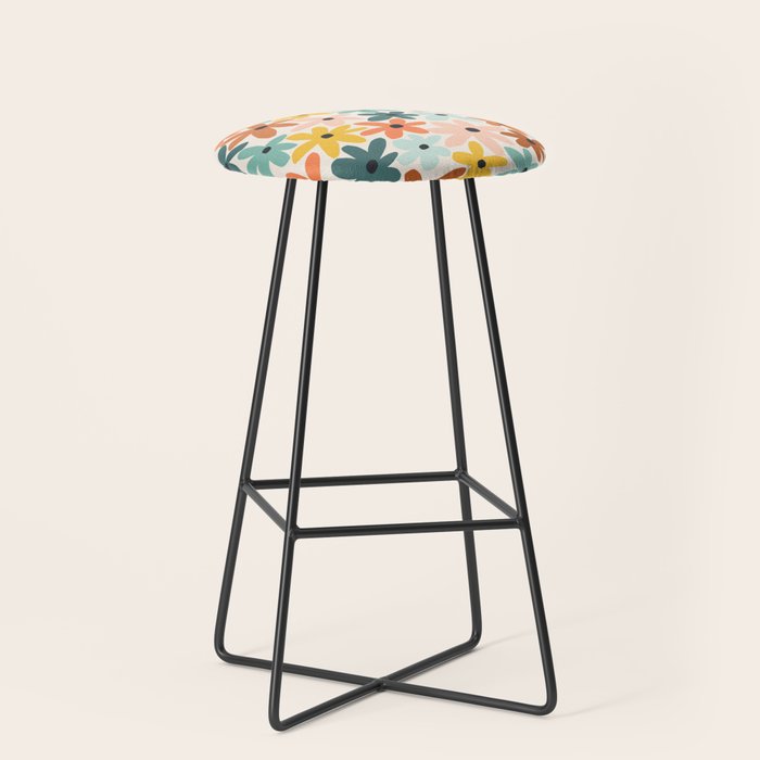 Joyful Flowers - earthy Stool Gallery Image 1