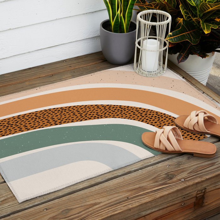 Patterned Rainbow Outdoor Rug Gallery Image 2