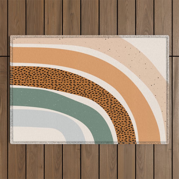 Patterned Rainbow Outdoor Rug Gallery Image 1