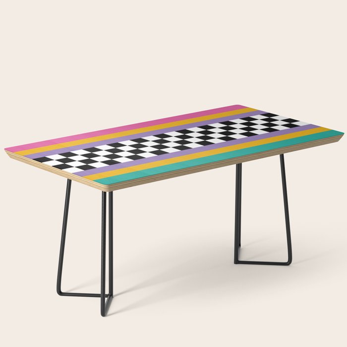 Checkered pattern grid / Vintage 80s / Retro 90s Coffee Table Gallery Image 1