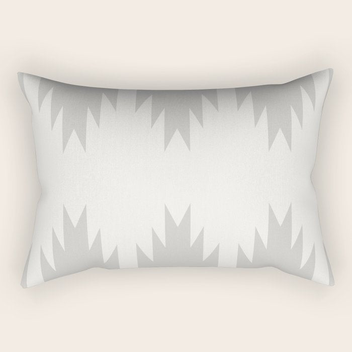 Geometric Southwestern Minimalism - White and Grey Rectangular Pillow Gallery Image 2