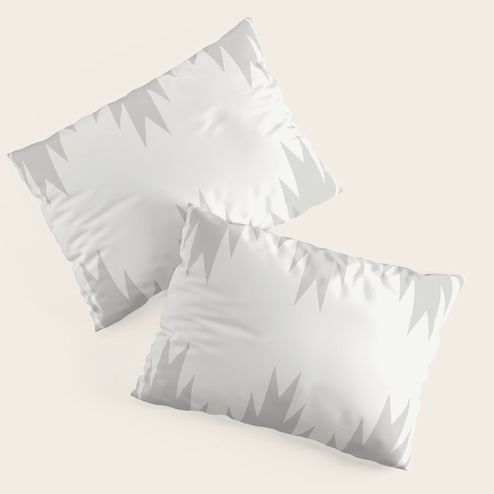 Geometric Southwestern Minimalism - White and Grey Pillow Sham Gallery Image 3