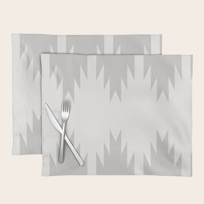 Geometric Southwestern Minimalism - White and Grey Placemat Gallery Image 1