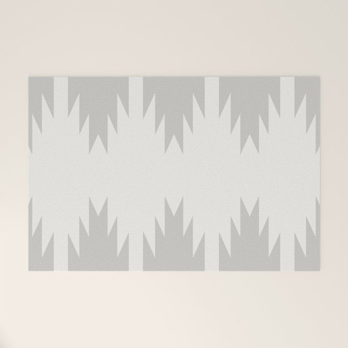 Geometric Southwestern Minimalism - White and Grey Welcome Mat Gallery Image 1