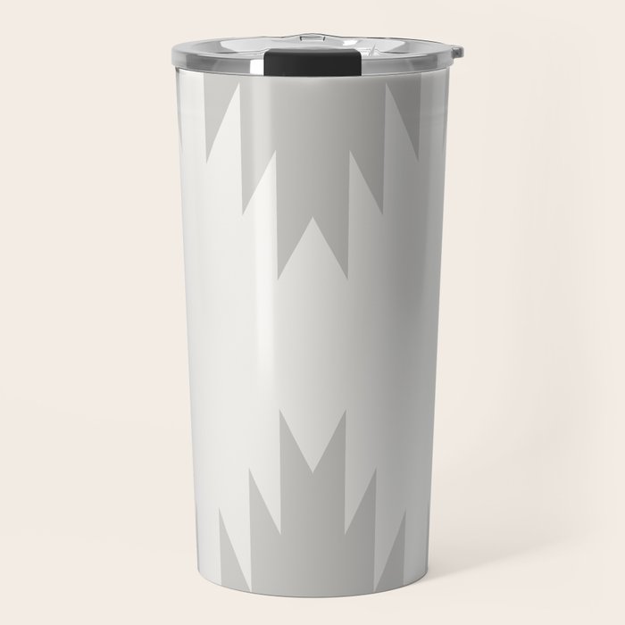 Geometric Southwestern Minimalism - White and Grey Travel Mug Gallery Image 1