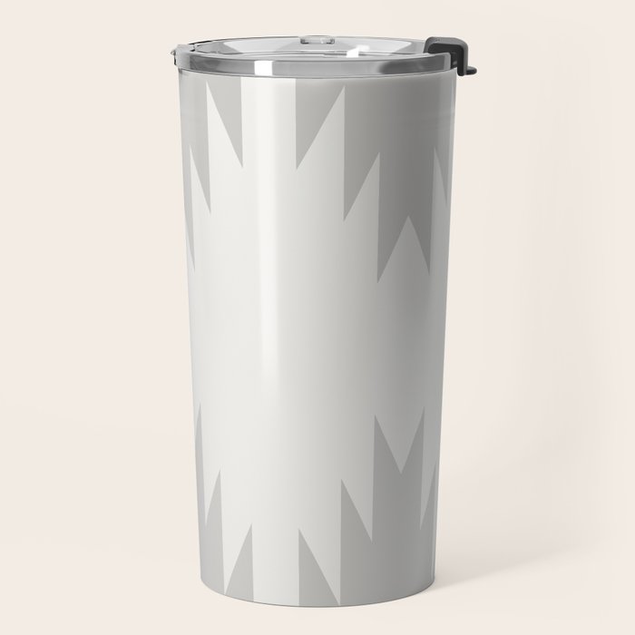 Geometric Southwestern Minimalism - White and Grey Travel Mug Gallery Image 2