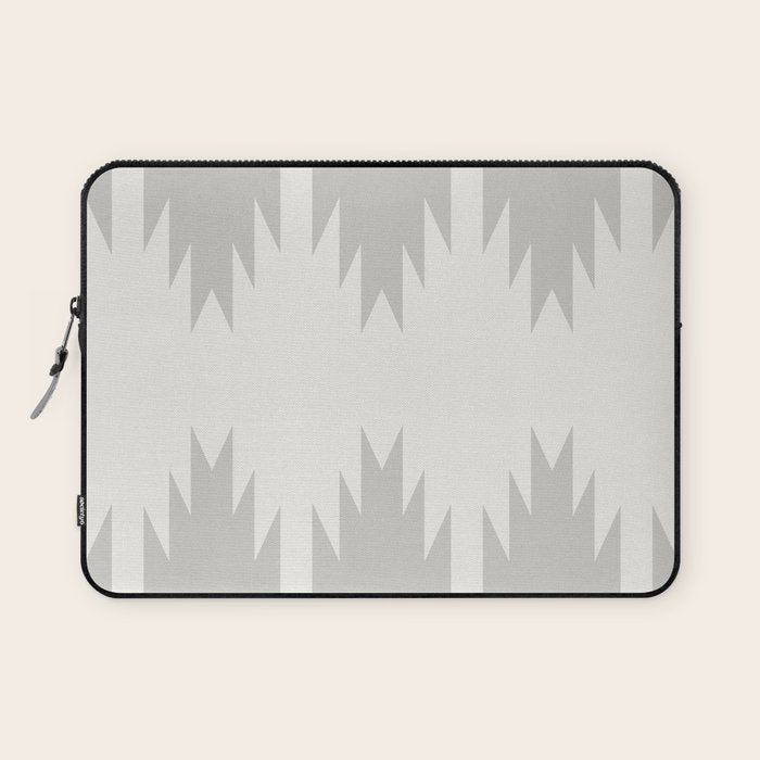 Geometric Southwestern Minimalism - White and Grey Laptop Sleeve Gallery Image 1