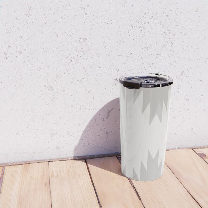 Geometric Southwestern Minimalism - White and Grey Travel Mug Gallery Image 4