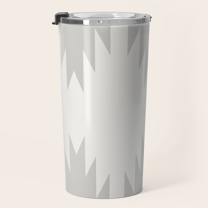 Geometric Southwestern Minimalism - White and Grey Travel Mug Gallery Image 3