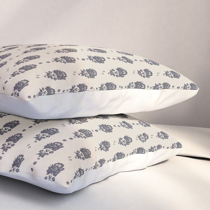 black floral block print Pillow Sham Gallery Image 3
