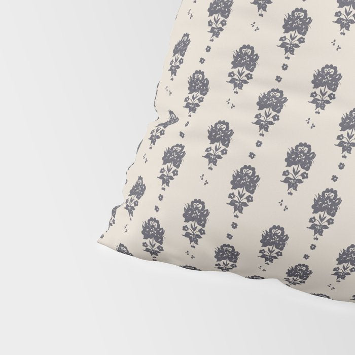black floral block print Pillow Sham Gallery Image 4