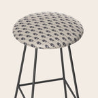 black floral block print Stool Gallery Image 2