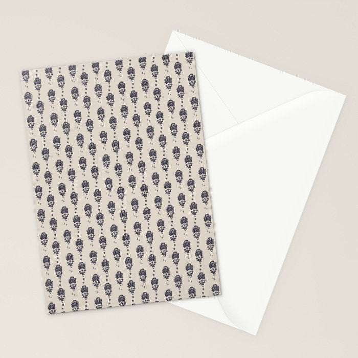 black floral block print Stationery Card Gallery Image 2