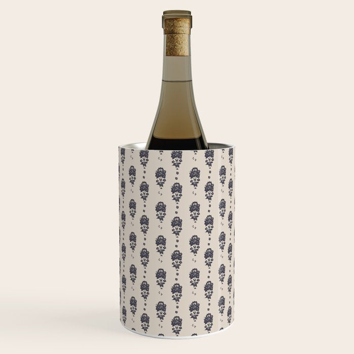 black floral block print Wine Chiller Gallery Image 2