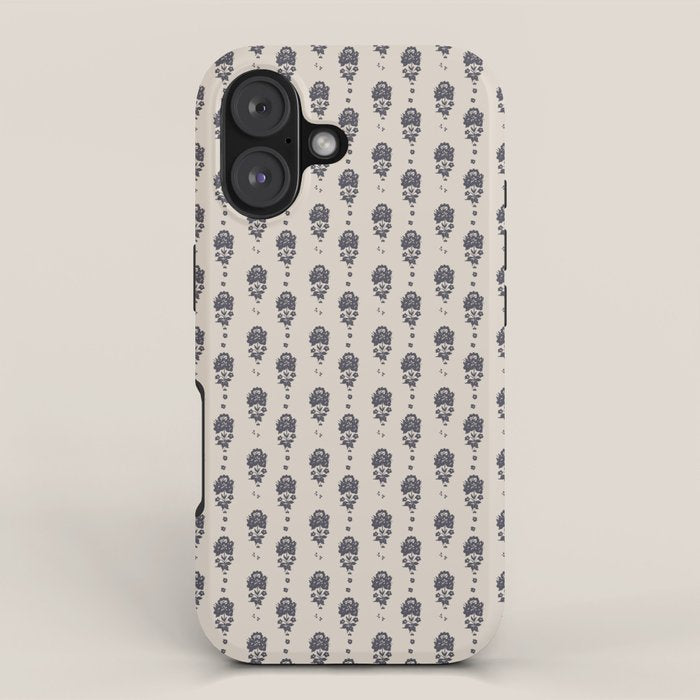 black floral block print iPhone Case Gallery Image 1