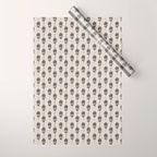 black floral block print Wrapping Paper Gallery Image 1
