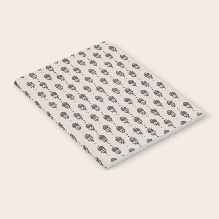 black floral block print Notebook Gallery Image 2