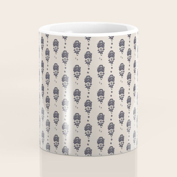 black floral block print Coffee Mug Gallery Image 4