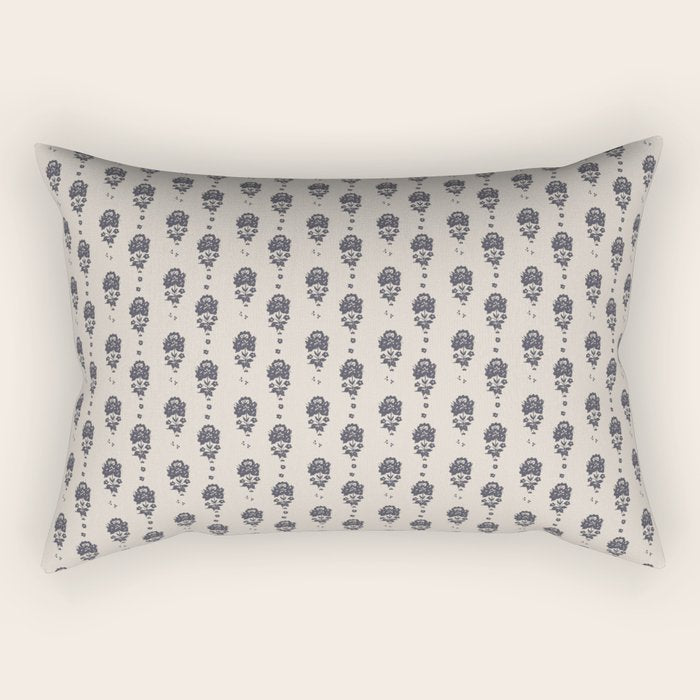 black floral block print Rectangular Pillow Gallery Image 2