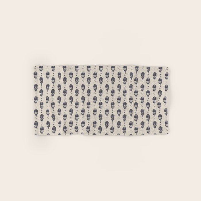 black floral block print Bath Towel Gallery Image 1