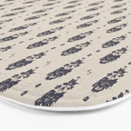 black floral block print Bath Mat Gallery Image 3