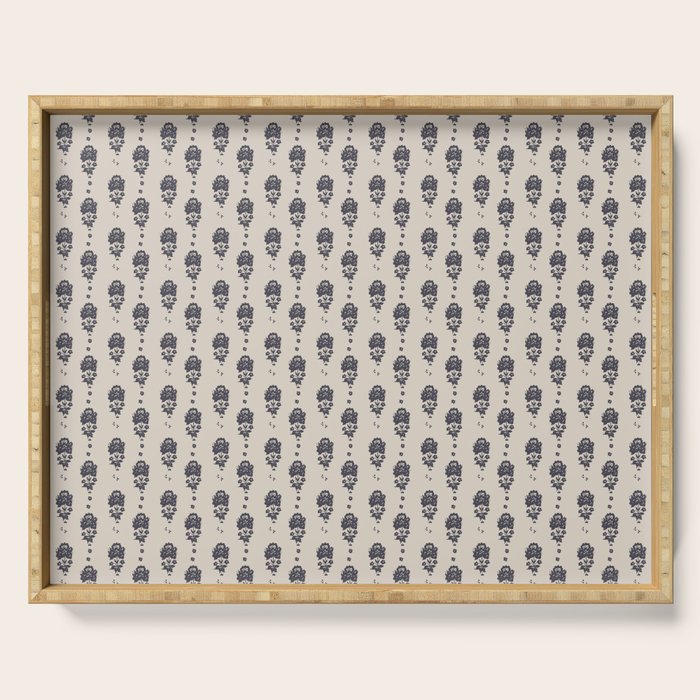 black floral block print Serving Tray Gallery Image 1